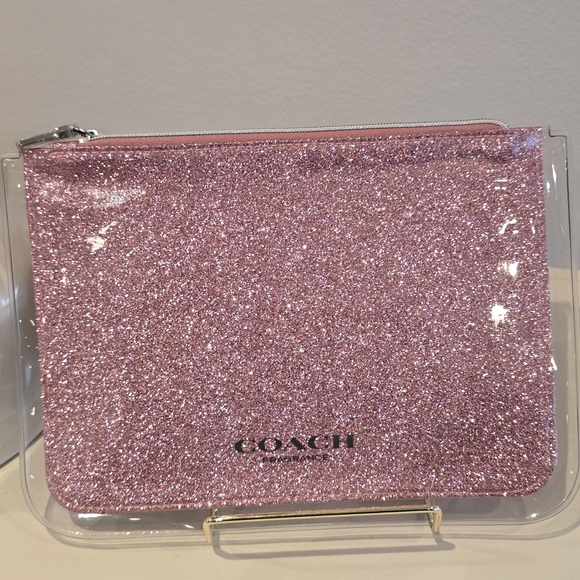 Coach Fragrance Glitter Cosmetic pouch/Makeup Bag - Picture 3 of 6
